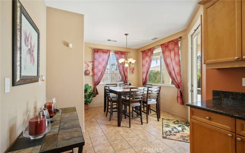 Dining room located right off the kitchen