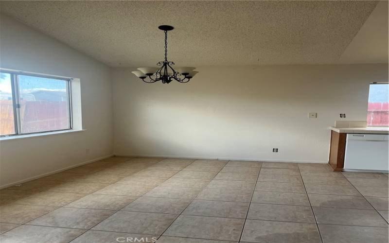 Dining area with nice lighting