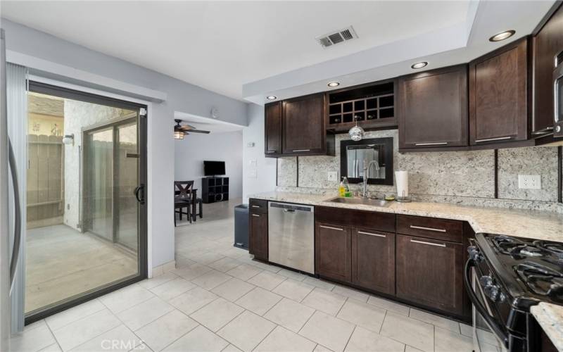 kitchen with patio door