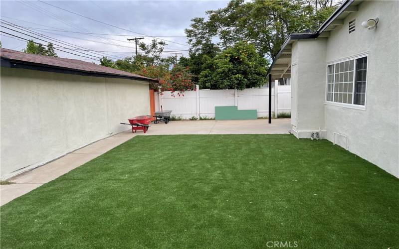 Rear patio and yard