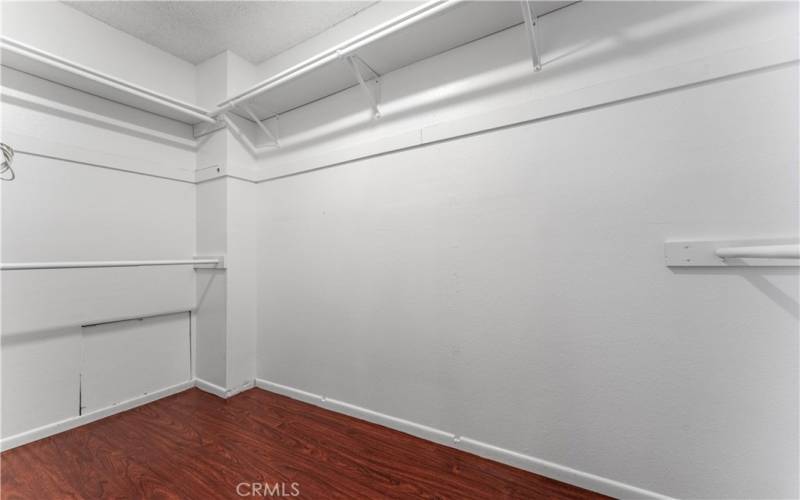 Master bedroom walk in closet