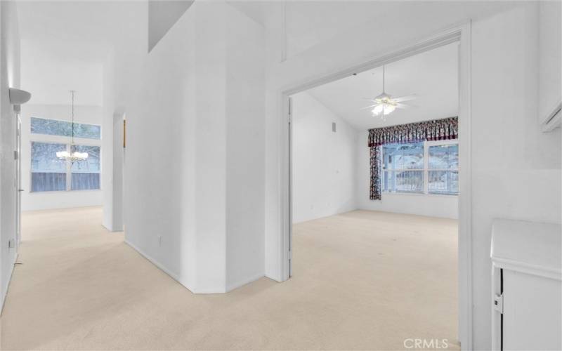 Master bedroom.  Double door entry.  Wide hallway leading to living room.