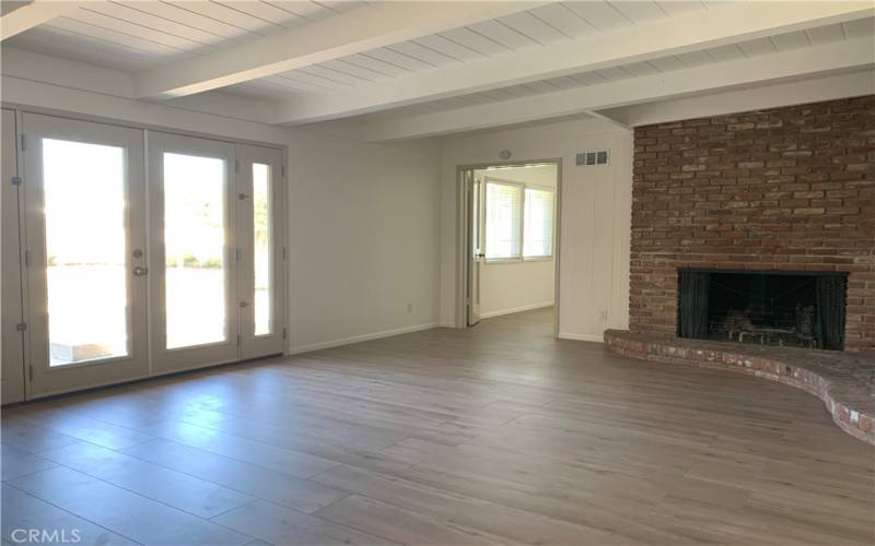 Living room with entry to dining room