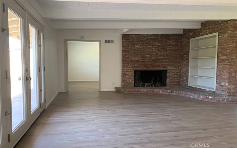 Living room with fireplace