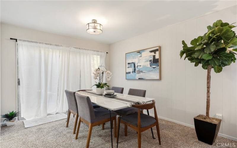 Dining room & access to back yard patio area