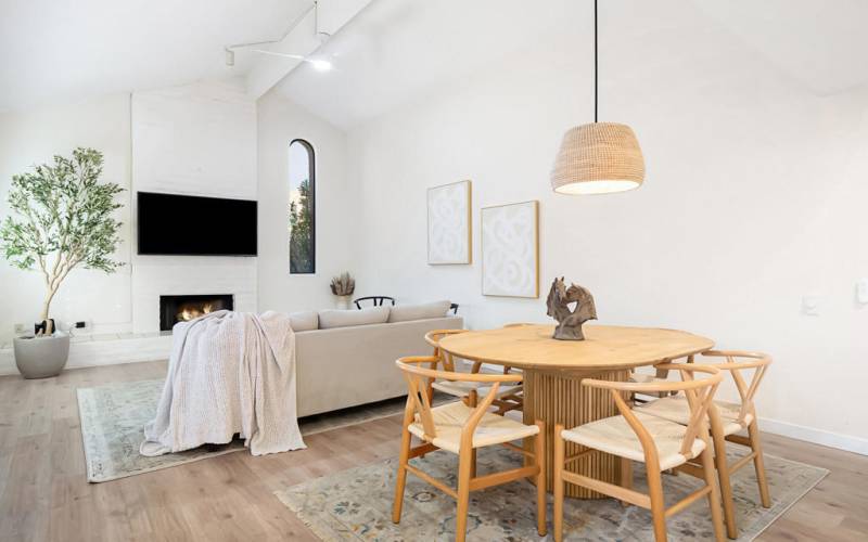 living room/dining room open floor plan