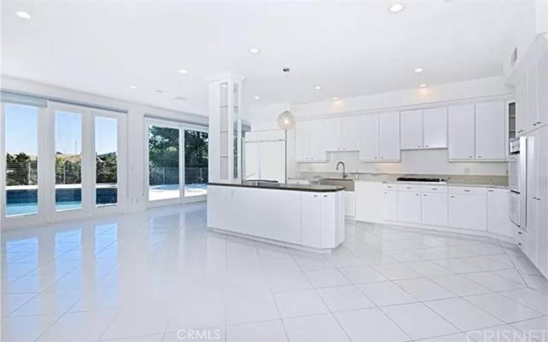 Family room and kitchen