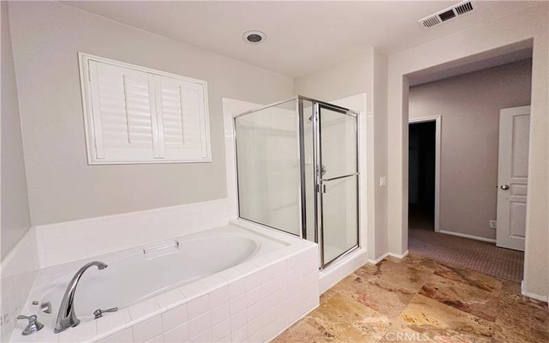 primary bath tub and shower