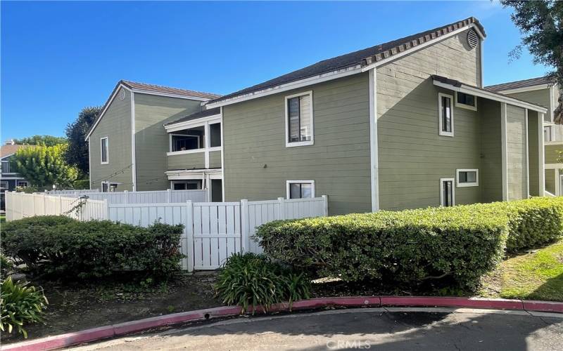 Private Backyard is Elevated Above Street