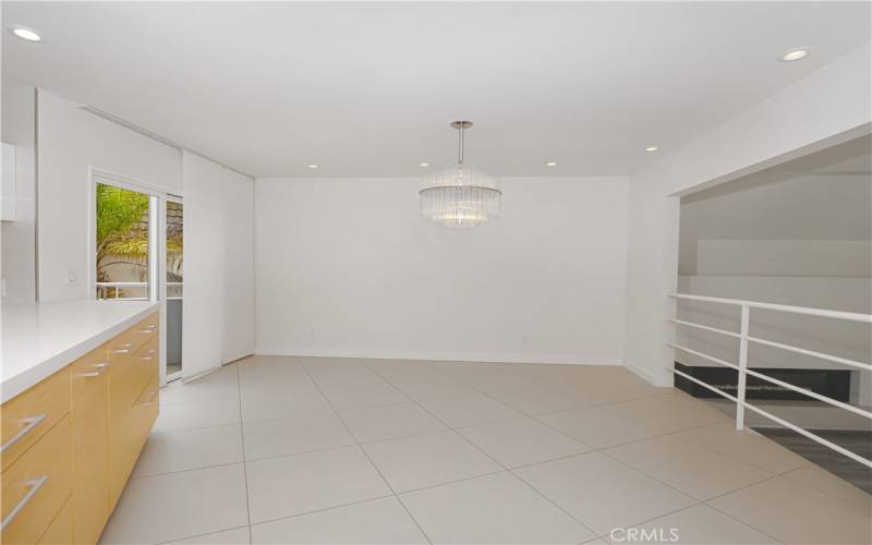 Dining Area Overlooks Lower Level Living Room