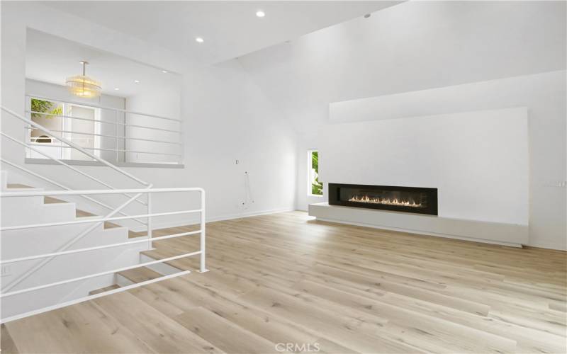 Living Room with New Wood Flooring