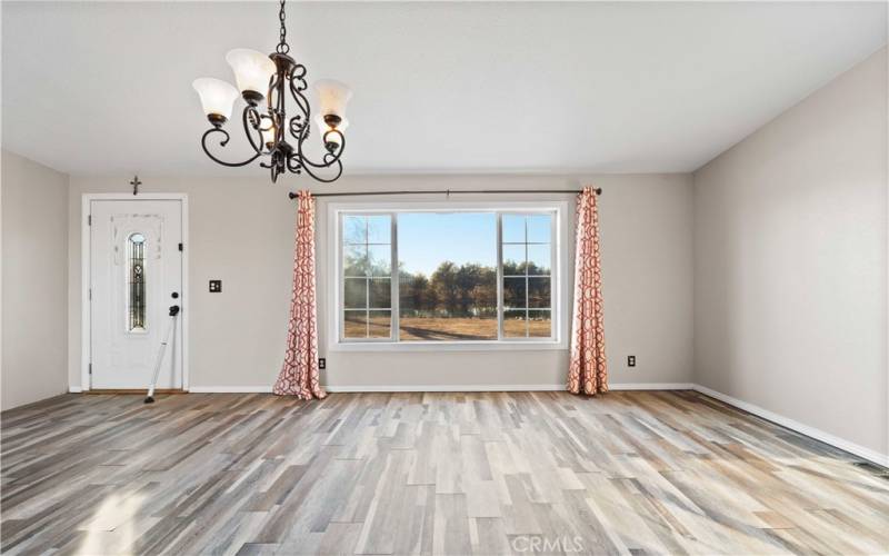 Living room with lake view