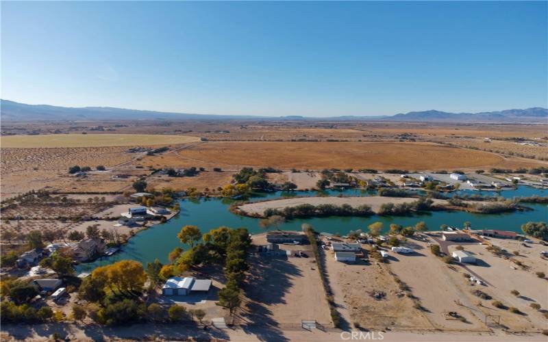 Aerial view of lake