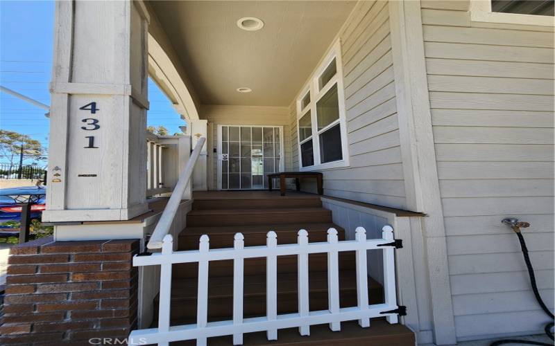 Front patio with trek decking.