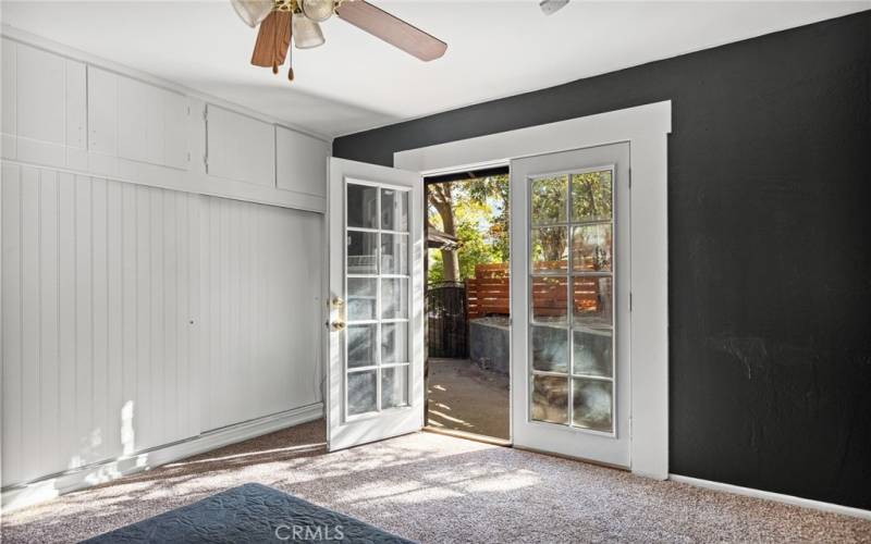 French Doors to Back Patio in Bedroom