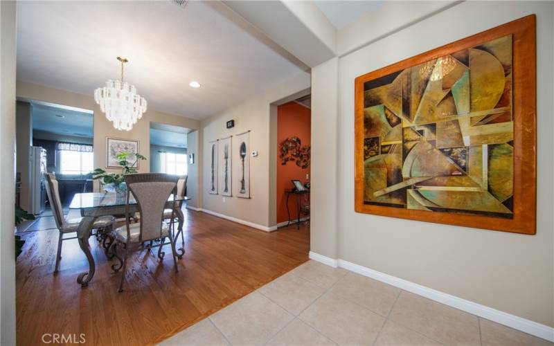 Entryway and formal dinning room view