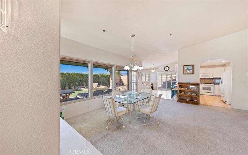 Dining room with view outside