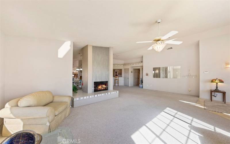 Living room with fireplace