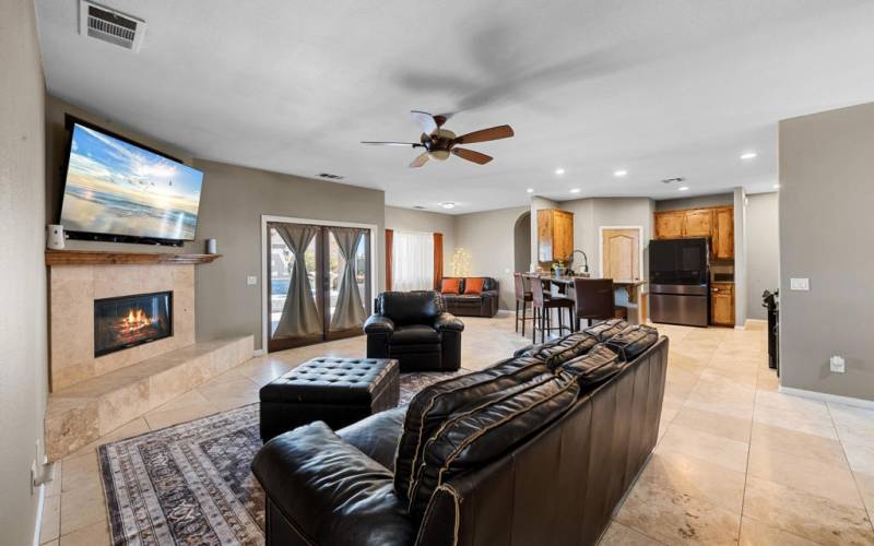 Family Room W/Corner Fireplace