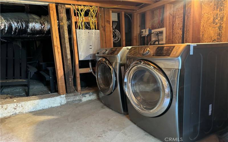 Private laundry room and plenty of storage