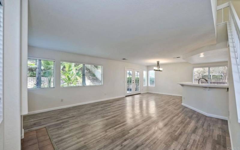 Living room and dining room