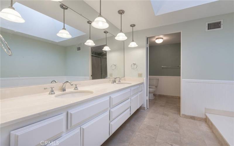 Primary bathroom with sunken tub