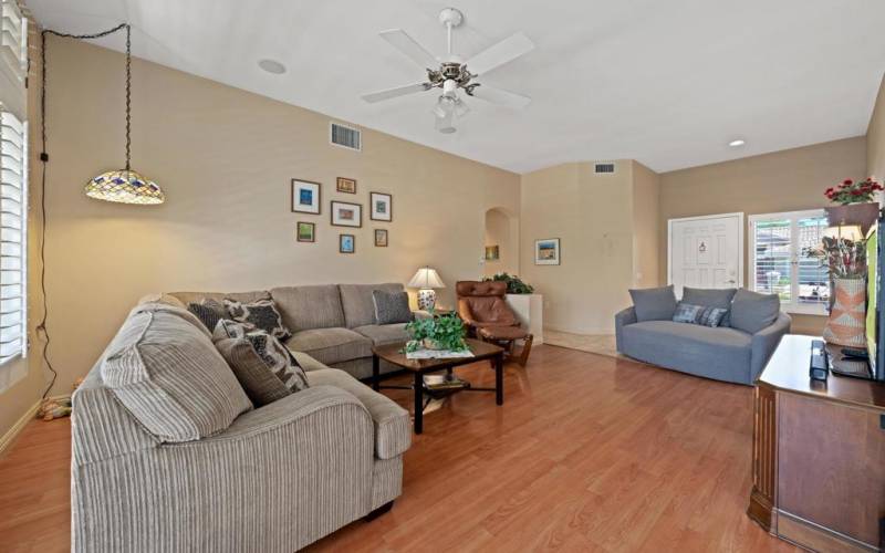 Living room with figurines on floor