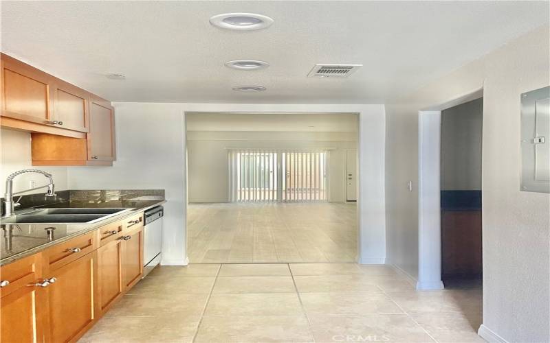 Kitchen Looking into Living Room