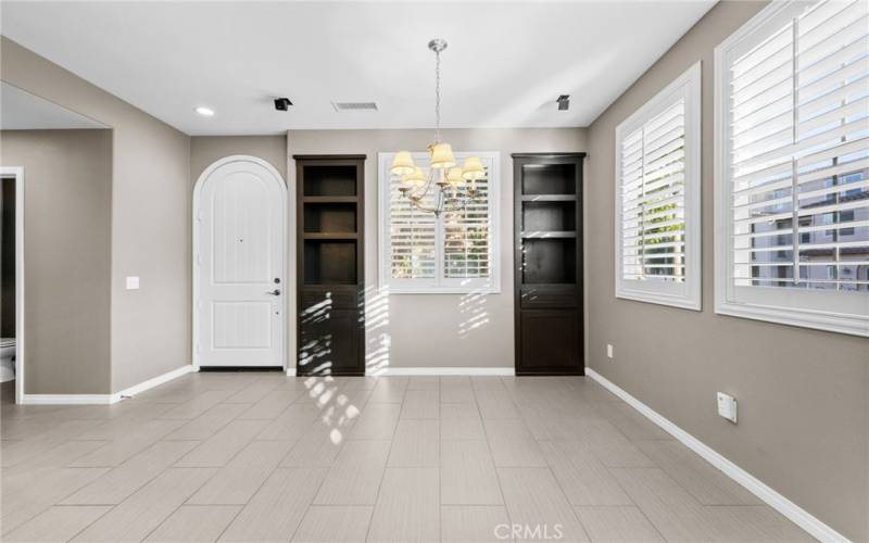 Built-in cabinets in the dining area!
