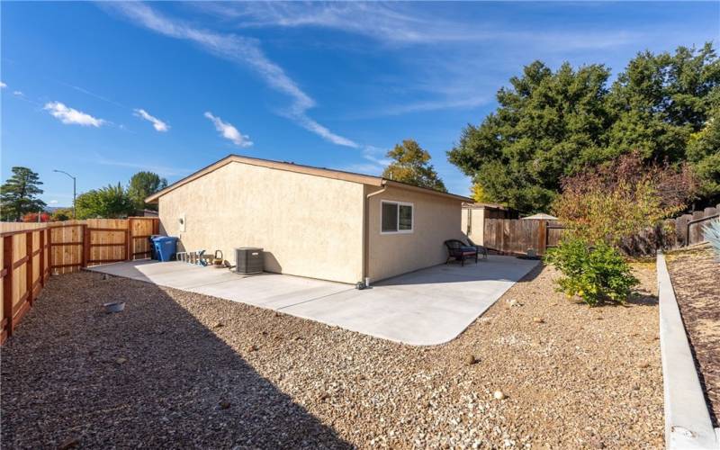 The side yard allows for additional parking or a dog run, perhaps? Mentioned earlier, the side wood fence is less than a year old.