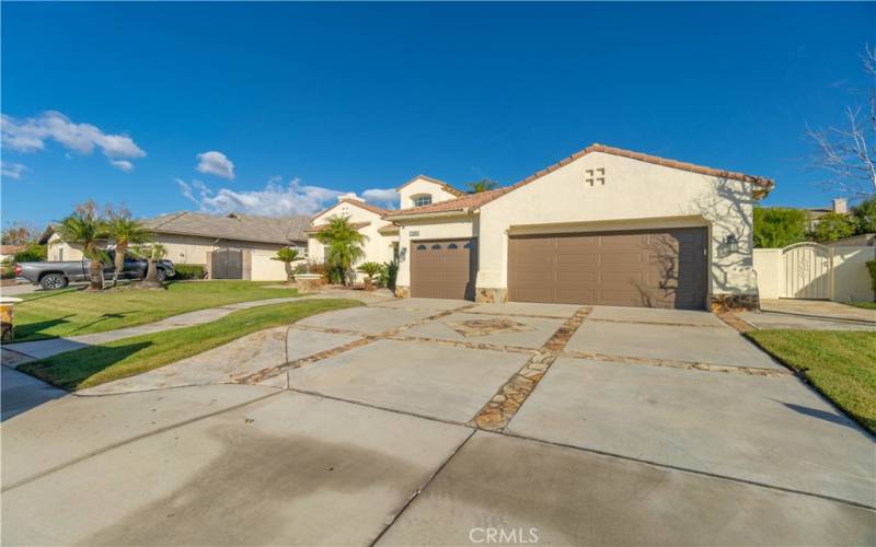 Ample parking, 3 car finished garage