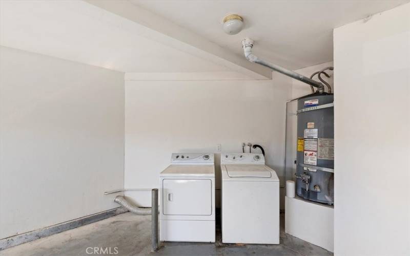 Laundry in garage.