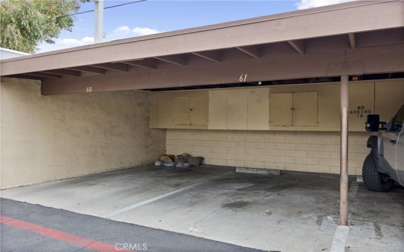 Private Parking Carport with Storage