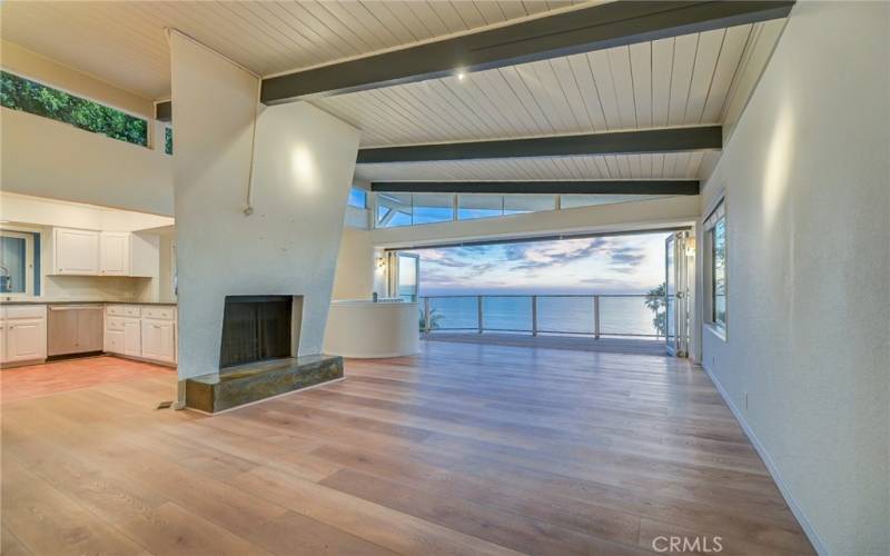 Living room looking out to the Pacific Ocean