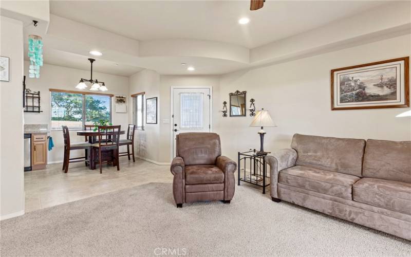 frontrom to kitchen eating area