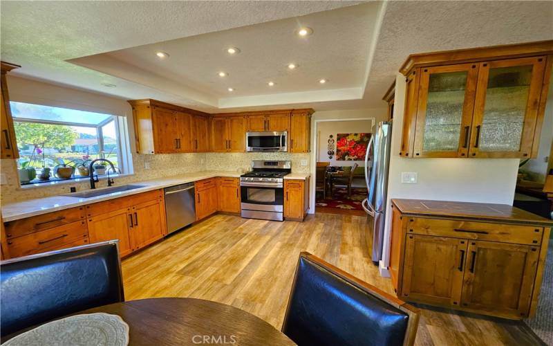 view from kitchen into dining room