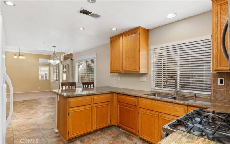 Kitchen open to family room