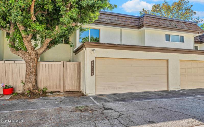 garage and rear courtyard