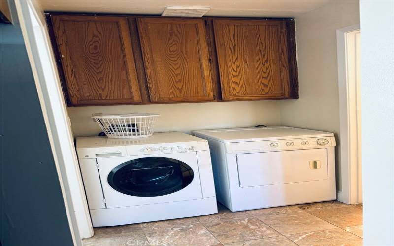 Indoor laundry area.