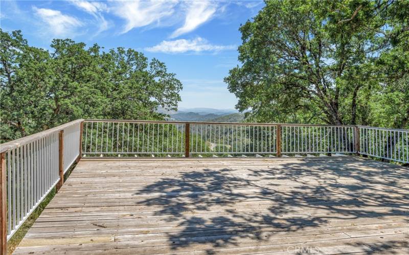 Large deck with sweeping valley views