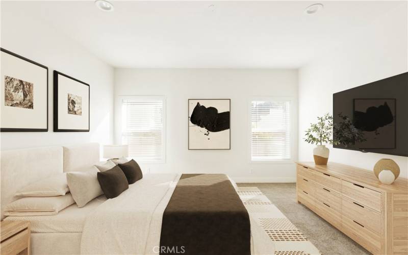 Please note that the image shown is a virtually staged representation of the room and is intended to provide a visual concept of the space. The actual room may differ in appearance, and the furniture and decor depicted are not included in the sale. For an accurate understanding of the property's current condition and layout, we encourage you to view the home in person. Thank you 
