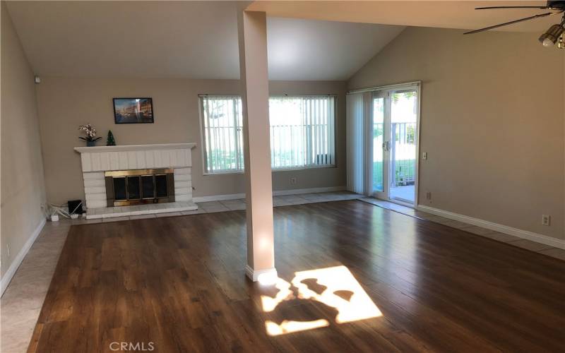 Living room with fireplace