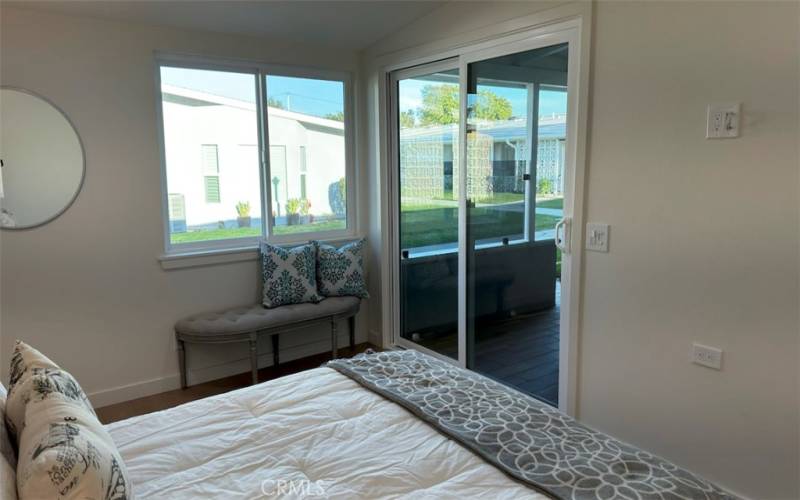 Master Bedroom looking out toward front patio