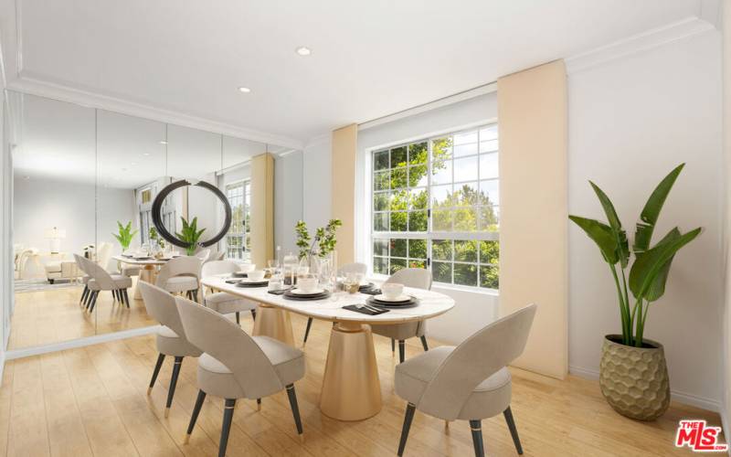 DINING AREA VIRTUALLY STAGED INCLUDING FLOORING