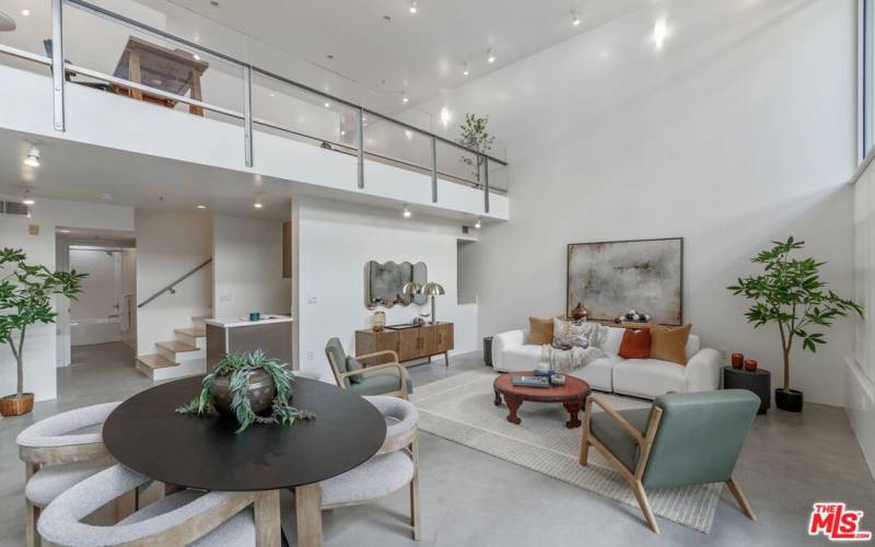 Gorgeous living room with loft