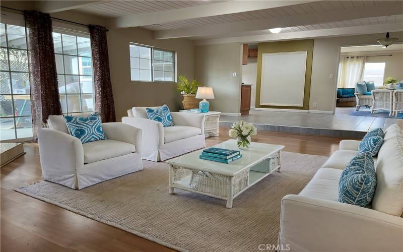 Virtual staged family room