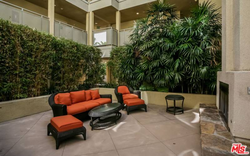 Courtyard Sitting Area w/Fireplace