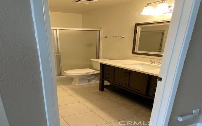 Downstairs bathroom with shower