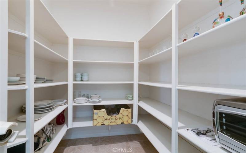 Spacious walk-in pantry