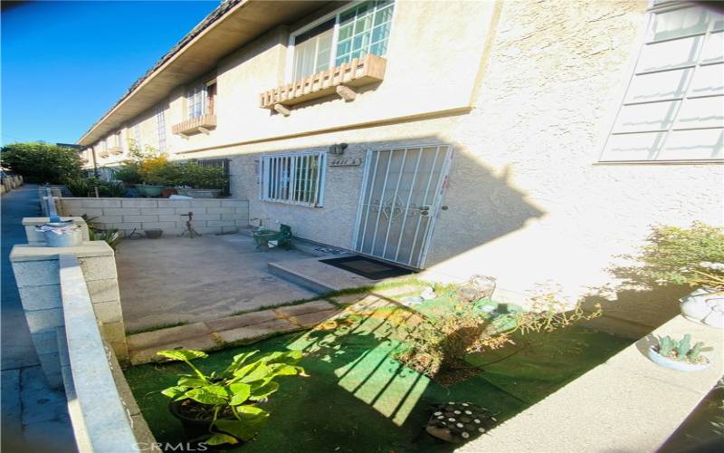 Front door and patio